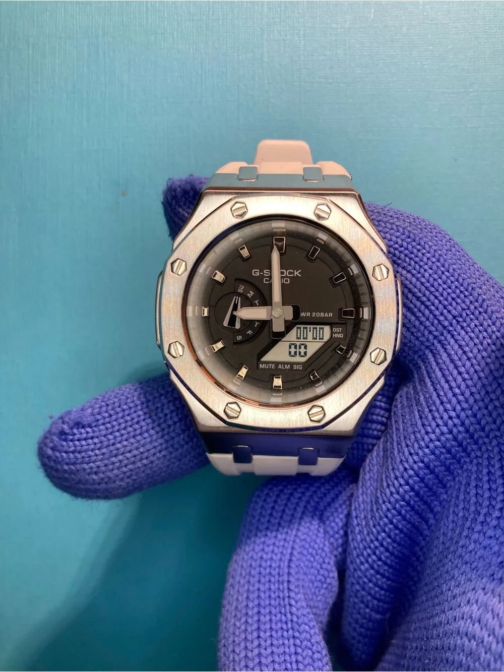 Custom G shock black and white RM style color way